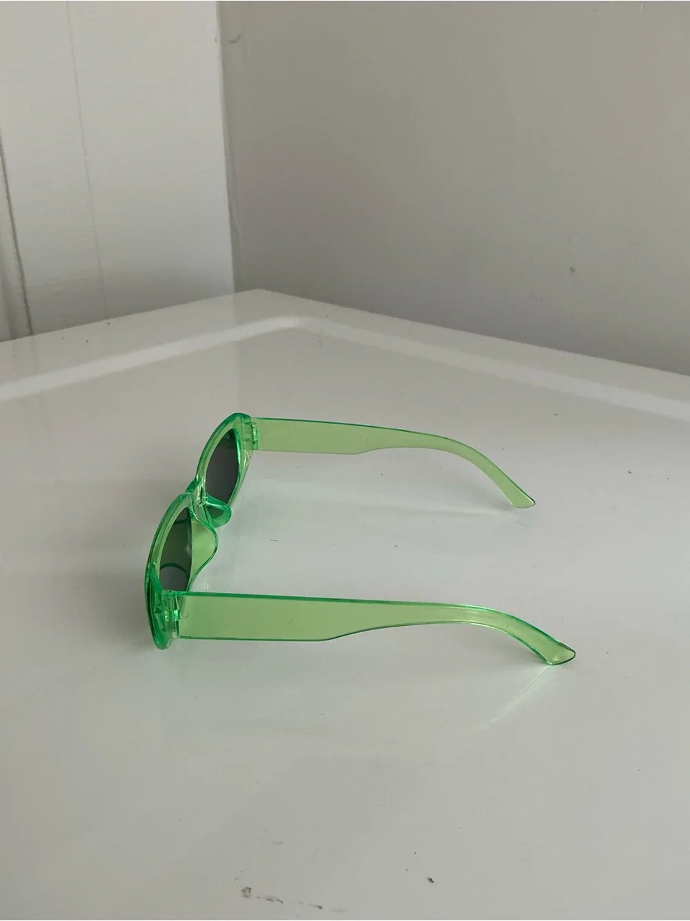 Transparent Green Rectangular Sunglasses - Women Accessories Sunglasses